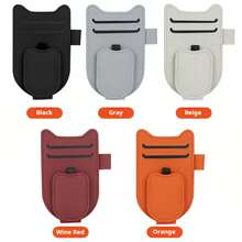 Soporte magnético para gafas de sol de coche, Clip para gafas, colgador de gafas de PU, Clip portátil para tarjetas de billete, accesorios para automóviles LU0R - Beis - Ver 4