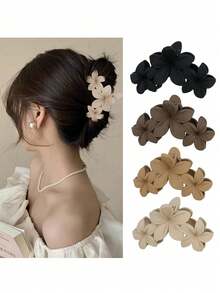 4 chiếc/1 chiếc Kẹp tóc nhựa nhẹ cỡ lớn 4,33in/11cm dành cho nữ màu đen, trắng, kaki, nâu, thời trang đa năng, cao cấp, thanh lịch, đơn giản, màu trơn, thích hợp cho các buổi đi chơi hàng ngày, thường ngày, tiệc tùng, đi làm, nghỉ mát, tạo kiểu tóc, rửa mặt/tóc, trang điểm, phụ kiện trang phục, kẹp tóc thanh lịch, phụ kiện tóc mùa đông, kẹp tóc hoa thời trang - Nhiều màu - Xem 7