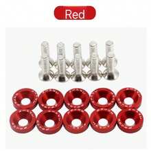 高品质 M6 阳极氧化铝垫圈和螺栓套件 - 适用于汽车和摩托车，多种颜色的装饰螺丝和垫圈