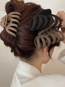 3 pezzi/1 pezzo Fermagli per capelli in plastica da donna da 9 cm, colori nero, cachi, marrone, eleganti e semplici di alta qualità, adatti per uso quotidiano, cfesta, party, pendolarismo, spiaggia, acconciature come coda di cavallo, chignon, lavaggio del viso, trucco, accessori eleganti per capelli, accessori invernali per capelli