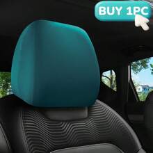 1pc/2pcs Car Headrest Cover, 9.06*9.06in, Elastic Fabric Soft And Breathable Full Surround Dust Cover, Retractable Opening Seat Headrest Protective Cover, Suitable For Car Decoration - Solid Color, Cute Pattern Design - 23cm/9.06inch - View 20