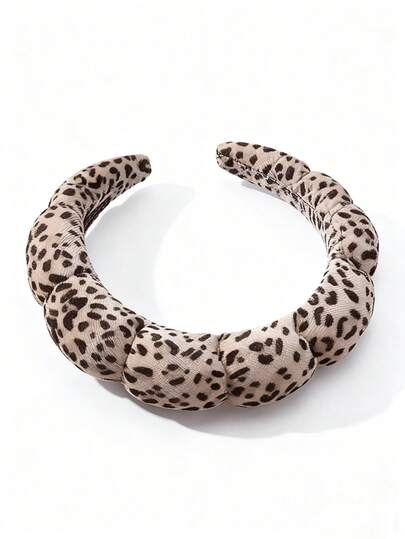 1pc Women Leopard Print Decor Sponge Cloud Headband, Versatile Hair Accessory For Daily Wear And Home Use ,Hair Hoop Hairband For Women Head Accessories Beauty Home Hair Accessories