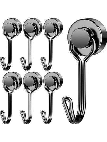 4pcs The Rotating Super Strong Magnetic Hook Is Used For Suspension And Is Very Suitable For Iron Surfaces Such As Refrigerators, Kitchens, Garages, Camping, Outdoor, Etc