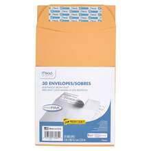 Sobres de correo tamaño carta, cierre autoadhesivo Press-It Seal-It, papel multiusos de 24 libras, 9 x 12 pulgadas, material kraft café, paquete de 25 unidades (76086) - Marrón - Ver 2