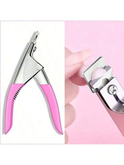 Tronchesino per unghie professionale in acrilico, per unghie finte da salone di bellezza domestico, in acciaio inossidabile regolabile a forma di U, strumento per manicure con lama UV