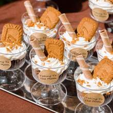 10/25/50 Tazze da dessert da 120ml (confermare le specifiche e le dimensioni prima dell'acquisto), tazze di plastica per feste, adatte per espresso, tiramisù, budino, cheesecake, pasticcini, mousse, ecc. Riutilizzabili, adatte per feste di compleanno, matrimoni, Ognissanti, Natale e Capodanno. (Bicchiere di plastica - Cupcake - Decorazione matrimonio - Decorazione compleanno)