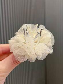 1个迷你皇冠夹公主皇冠头饰，适合女孩发饰，网状蝴蝶结3D发夹，节日礼服发夹，发饰（纸卡仅供展示） - 迷你皇冠發卡 - 查看 8