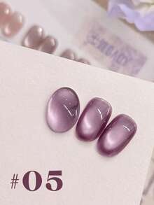 Miss Comoy 15ML #6 深紫色猫眼指甲油凝胶，2025 春夏新款流行透明白色玻璃珠指甲油凝胶 - 彩色 - 查看 8