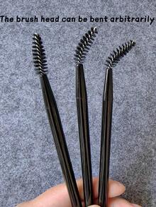 5pcs Double Head Eyelash Brush Eyebrow Brush Angle Spiral Brush Dual Purpose Brush Multifunctional Portable Eyebrow Brush Travel Supplies,Eyebrow Brush,Eyeshadow Brush,Spoolie,Spoolie Brush - Black - View 4