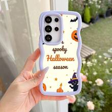 Halloween  Case for  17 17 Pro 17 Air 17 Pro Max 16 Pro Max 16e 15 Plus 14 13 12 11 XS Max XR X Lightweight Shockproof Anti-Yellow Cute Pumpkin Cat Design