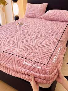 1pc Faux Lambswool Bedsheet, Bedding, Bed Cover, Flat Sheet, Mattress Protector, Solid Color Bedsheet, Multiple Colors Available, Simple European Style Home Textile. Suitable For Twin, Full, Queen, King Size Beds.