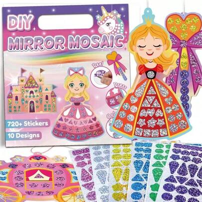 Mosaic Sticker Painting, Shiny Mirror DIY Craft Coloring Sticker Painting