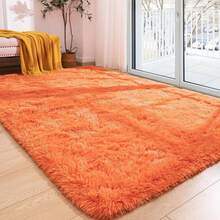 1pc Luxurious Soft Tie-Dye Plush Area Mat, Non-Slip Washable Polyester Mat For Living Room And Bedroom, Modern Home Decor, Indoor Mat, Region Mat