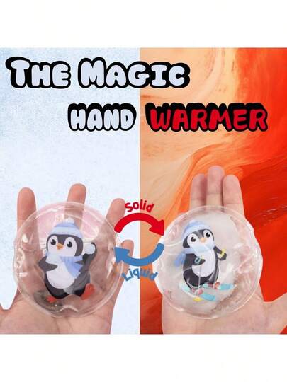 Penguin Snap Activated Reusable Hand Warmers - Instant Heat For Skiing & Camping, Water Bottle Substitute, No Charging Required, 5X Fast Heating Reusable Warmers, 15-Min Instant Natural Warmth (Recommend Stocking Up), Portable Heat Packs For Winter Outdoor, Camping, Office, Christmas Personalised Gifts For Women,Funny Gifts For Teenager