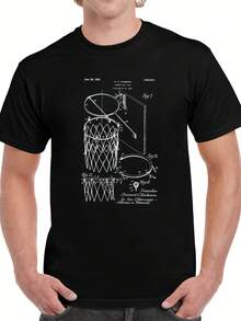 1925 Basketball Goal Net Vintage Patent T Shirt - Style 27 - View 1