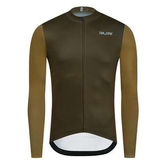  RAUDAX Men's Quick-Dry Cycling Long Sleeve Shirt, Breathable Soft Fitted Fabric For Mountain Bike & Road Bike, Dual-Tone Fashion Design With Full Zip, 3 Pockets And Reflective Strips On Back