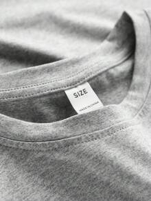 青少年男童街头涂鸦熊图案短袖宽松柔软凉爽T恤，夏季街头休闲装，男童上衣 - 灰色 - 查看 3