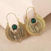 Large Earrings For Women, Designed With Vintage Egyptian Style Of Holy Wings And Beetle Patterns. These Bohemian-Style Earrings Are Perfect For Parties And Casual Outfits - Vàng - Xem 7