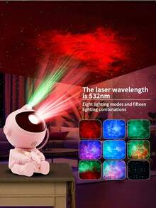 USB Powered Astronaut Projector With Colorful Starry Night Light - Modern Space Theme Bedroom Decor, Birthday Or Holiday Gift, Dream Room Decoration, Party Decor Light, Bar Decor Light - Multicolor - View 3