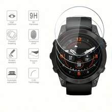 4 piezas de protector de pantalla de vidrio templado para Garmin Fenix 7/7S/7X, alta definición, dureza 9H, anti-arañazos, anti-aceite, anti-huellas