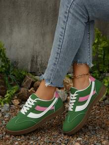 1 para damskich butów sportowych na co dzień, sznurowane buty do biegania z miękką podeszwą, buty sportowe do rekreacji, tenisówki