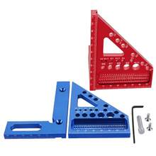 多功能木工三角尺带隐藏销铝合金方尺划线尺公制测量孔尺45°90°角尺辅助测量工具