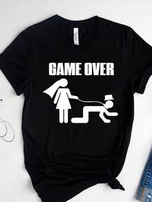 Camiseta de boda con humor "Game Over" - Regalo para la despedida de soltero - Estilo 17 - Ver 1