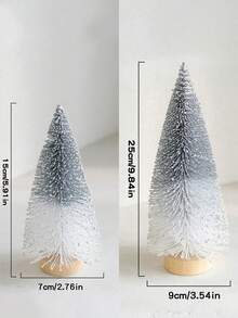 1pc/3pcs Mini Gradient Christmas Tree Decorative Ornament, Artificial Bottle Brush Christmas Tree With Wooden Base, Suitable For Christmas Decoration, Christmas Party, Home Desktop Decor And Photography Decoration, Home Decor, Christmas Decor, Room Decor - Multicolor - View 15