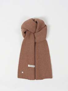 1 pieza Bufanda de punto con botón de concha de alta calidad para mujer, unicolor minimalista de moda, versátil y gruesa para el cuello, adecuada para otoño/invierno, parejas, estudiantes