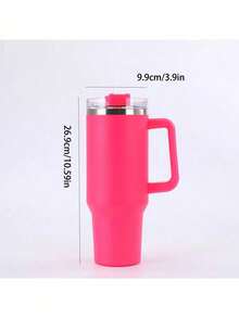 1pc 40oz/1200ml Stainless Steel Insulated Travel Mug - With Straw, Thermal Stainless Steel Water Bottle, Iced Coffee Travel Cup, Fashionable Travel Tumbler, Christmas Gift - Multicolor - View 3