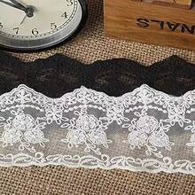 3.3 Inch/0.2 Yard Vintage Lace Satin Ribbon, Elegant Crown Satin Ribbon, Suitable For Crafts Sewing, Bridal Wedding Applique Decor, Gift Wrapping, Home Decor Table Cloth Curtain, Hat Packaging Decoration - Multicolor - View 11