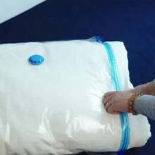 6 件重型真空储物袋套装（带手动泵） - 大/中/小压缩袋，透明顶部和黑色底部，厚塑料材质，多用途，适用于旅行、搬家、季节性存储 - 节省空间的行李整理器，防皱衣物和床上用品存储，耐用便携（适用于搬家、旅行、家庭整理） - 包括 6 个大袋、6 个中袋、6 个小袋 - 彩色 - 查看 9