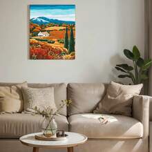 1pc Unique Countryside Digital Oil Painting, Landscape Acrylic Canvas Painting, Suitable For Home Decor, Ideal Gift For Stress Relief, Painting By Numbers, Handmade, Beginner Friendly - Multicolor - View 5