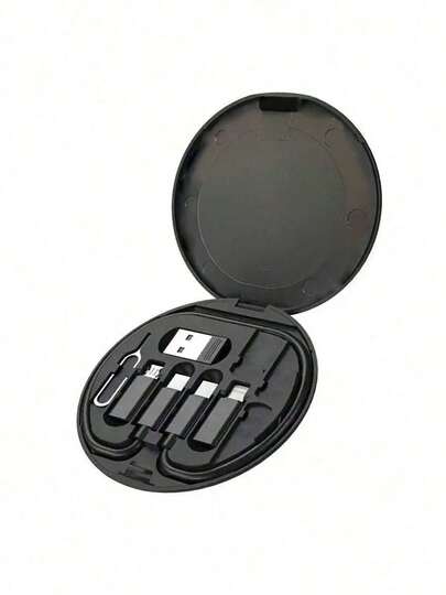 Gesen USB Adapter Kit With Multi Charging Cables, Phone Holder Stand, Storage Case For Phones - Compatible With IOS, Android, Type-C, Compatible With IPhone, Android, Camera, MP3 Universal Adapter