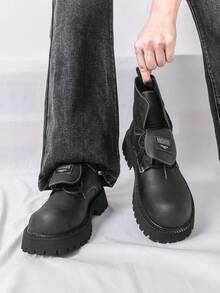 Sepatu Bot Kulit Kasual Pria, Serbaguna untuk Pemakaian Sehari-hari, Acara Formal, Bisnis, dan Pertunjukan - Hitam - View 6