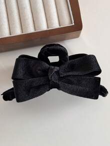 Elegant Velvet Bow Hair Claw, Large Size Claw Clip For Women, High-End Autumn/Winter, New Bun Hairstyle Clip Hair Clip Winter Hair Accessories
