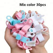 15/30pcs White Fashionable Clothes Hanger Linker Hook, Portable & Space-Saving Closet Storage Space Saver, Stacking Hook & Accessory Holder, Home Goods - White - View 12