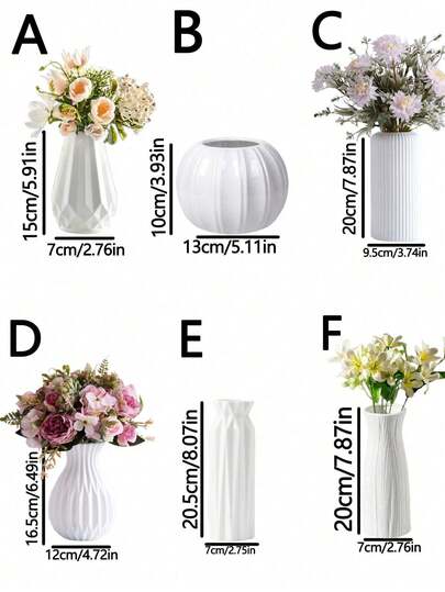 1 peça vaso de plástico com flores artificiais para casamento, festa em casa, hotel, evento, dia dos namorados, presentes de ano novo, decoração para casa, decoração de quarto, vaso de flores, vaso de vidro