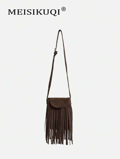 2025 Neuankömmling Nische Lässig Wildleder Fransen Handtasche, modische kleine Tasche, Schulter-/Umhängetasche