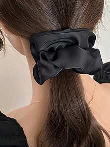 4pcs/1pc Women Satin Scrunchie, Elegant Silky Hair Ties, Minimalist Solid Color Shiny Hair Accessories For Ponytail And Everyday Use Scrunchies Scrunchy Hair Ties, Casual