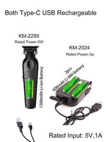 Kemei Bộ 2 món máy cắt tóc và cạo râu chuyên nghiệp, máy cắt tóc KM-2299 lưỡi chữ T 0mm, máy cạo râu KM-2024 lưỡi dao chuyển động tịnh tiến, bộ dụng cụ chăm sóc cá nhân hàng ngày dành cho nam giới, bộ dụng cụ tỉa và cạo râu chuyên nghiệp như ở salon. - màu đen - Xem 5