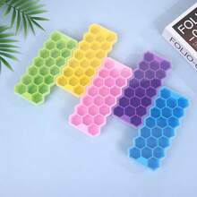 Honeycomb Silicone Ice Tray - Hexagonal Ice Cube Mold, Honeycomb Ice Cube Ice Making Box Freezing Mold, Making Perfectly Shaped Ice Cubes And Ice Balls - Multicolor - View 4