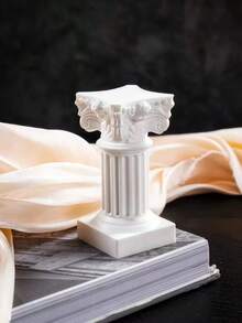 Decoración artística con forma de columna romana, artesanía decorativa blanca para decoración del hogar, mejor regalo para cumpleaños y graduación - Blanco - Ver 2