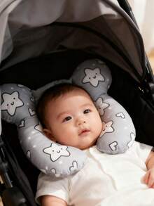 momscare 1pc Baby Pillow, Neck Support Cushion, Suitable For Stroller, Star & Geometric Pattern, Fit For Infants 6-12 Months+ - Multicolor - View 4