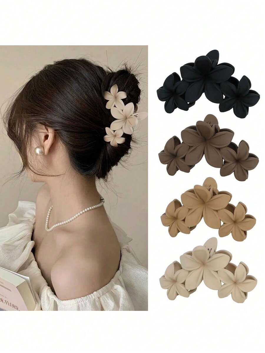 4 chiếc/1 chiếc Kẹp tóc nhựa nhẹ cỡ lớn 4,33in/11cm dành cho nữ màu đen, trắng, kaki, nâu, thời trang đa năng, cao cấp, thanh lịch, đơn giản, màu trơn, thích hợp cho các buổi đi chơi hàng ngày, thường ngày, tiệc tùng, đi làm, nghỉ mát, tạo kiểu tóc, rửa mặt/tóc, trang điểm, phụ kiện trang phục, kẹp tóc thanh lịch, phụ kiện tóc mùa đông, kẹp tóc hoa thời trang - Nhiều màu - Xem 1