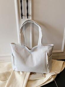 Torba typu tote z kordu, duża pojemność, nowa torba na ramię, torba szkolna do college'u, torba do szkoły