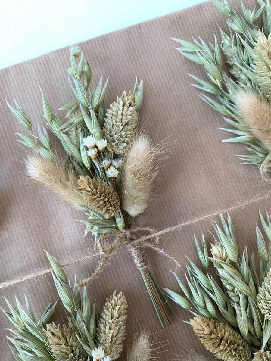 1-12件套波西米亚风迷你干花花束小瓶插花桌面装饰信盒礼物春季情人节母亲节婚礼装饰 - 彩色 - 查看 1