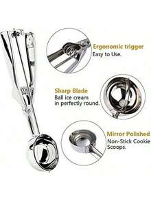 1 Husband-Shaped Food Scoop, Fruit Scoop Food Safety, Ice Cream And Fruit Spoon, Heavyweight Medium Ice Cream / Cookie Dough Scoop