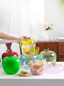 1 szt. Dekoracyjny słoik/pojemnik do przechowywania w kształcie jabłka, taca do serwowania przekąsek/ciasteczek/owoców, odpowiedni na święta, imprezy, wystrój domu - Wielokolorowe - Zobacz 2