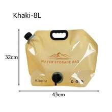 Bolsa de almacenamiento de agua portátil, plegable, para deportes al aire libre, Camping, grifo de escalada de montaña de gran capacidad, bolsa de agua de plástico - Transparente-5L - Ver 5